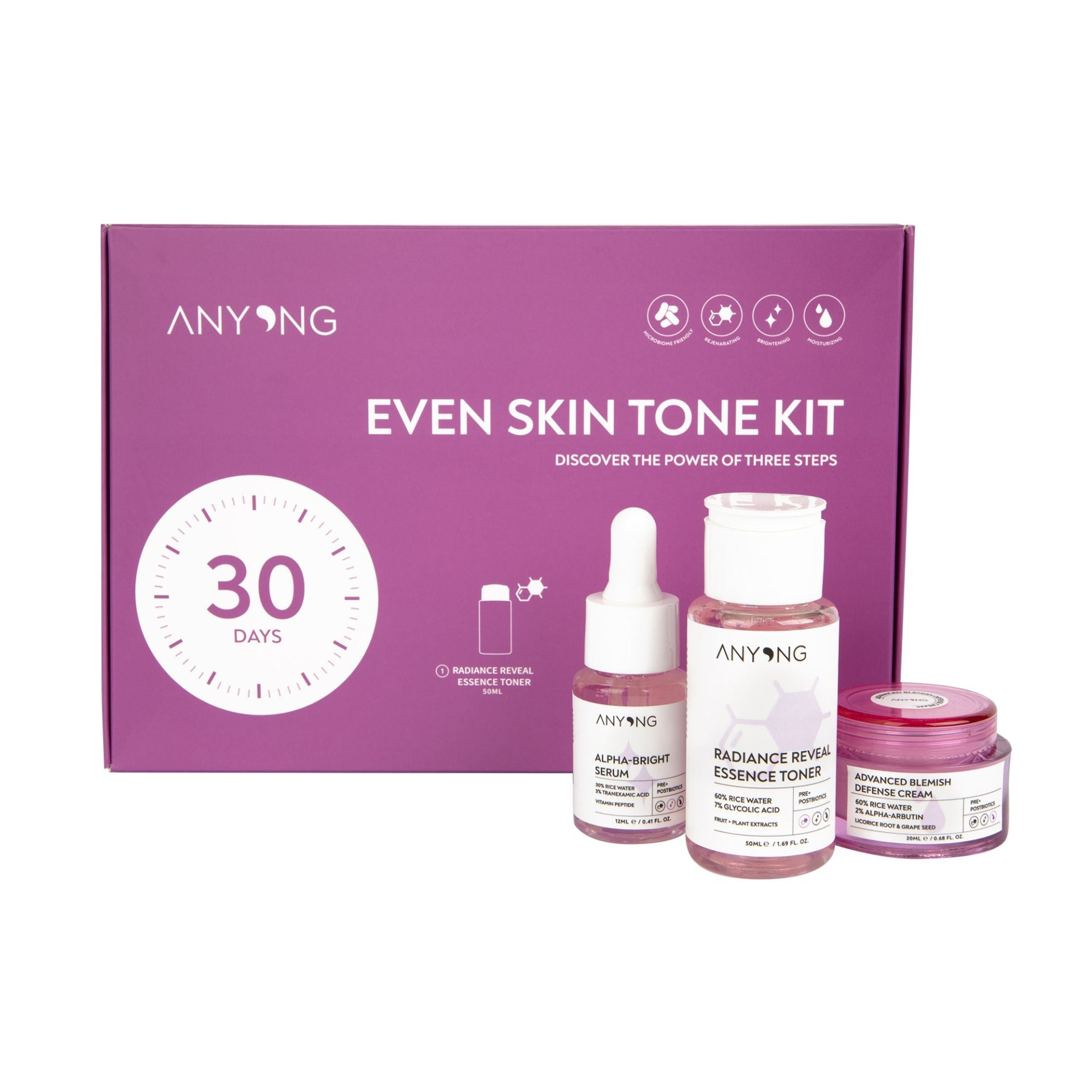 Set siero viso KIT PER UN TONO DELLA PELLE UNIFORME 30 GIORNI