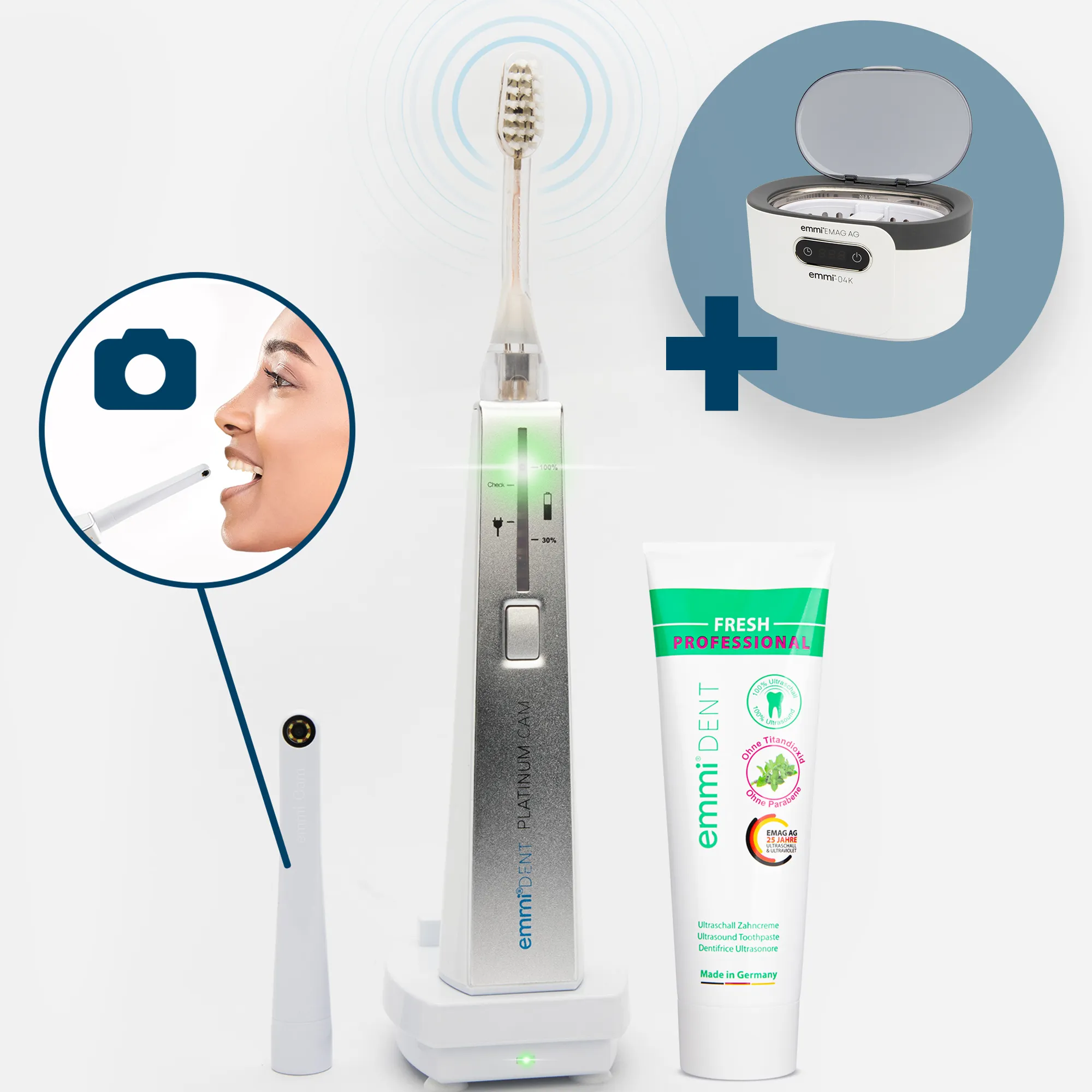 Ultrasonic toothbrush Platinum CAM + FREE 04K ultrasonic cleaner