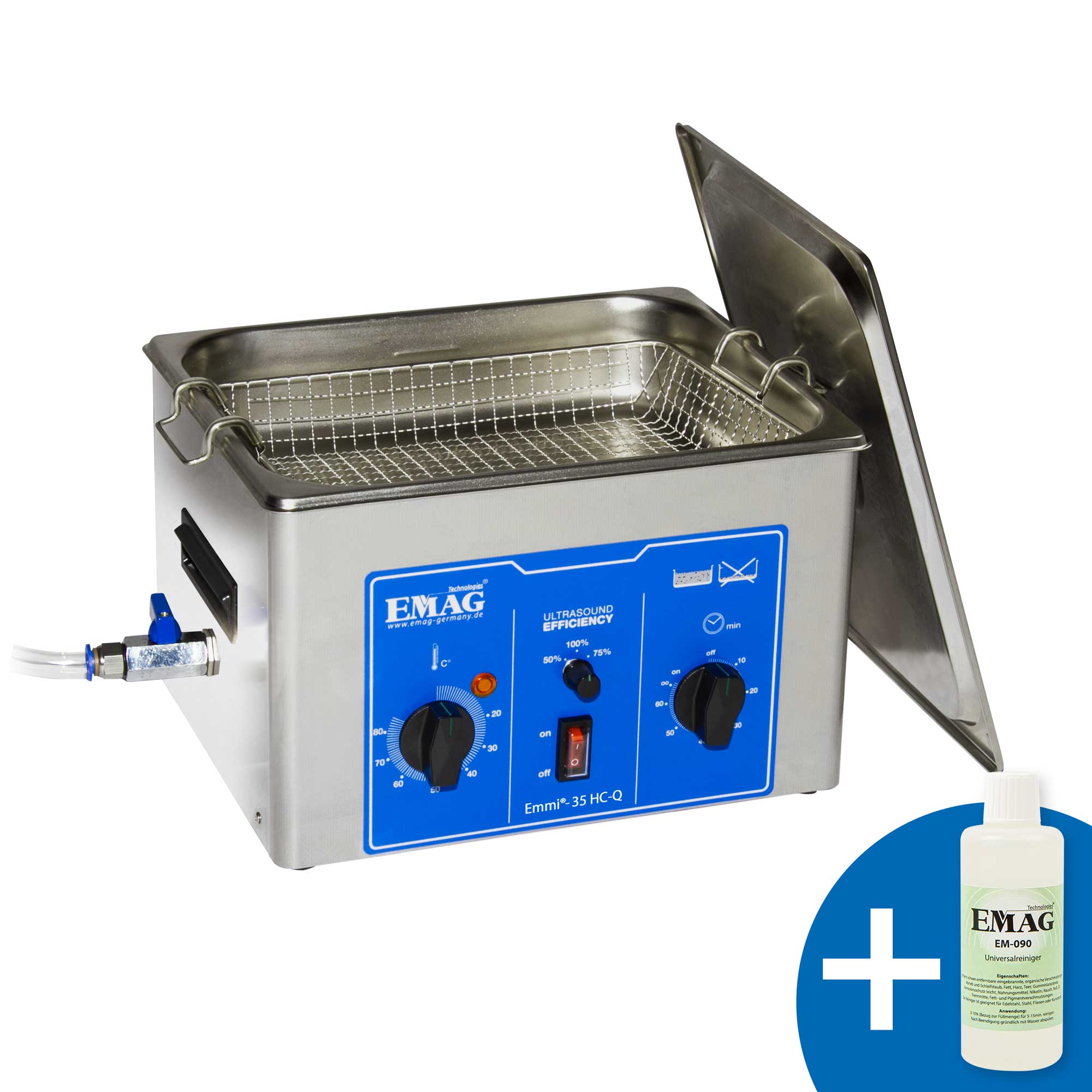 35HC Q Ultrasonic cleaner stainless steel with drain tap