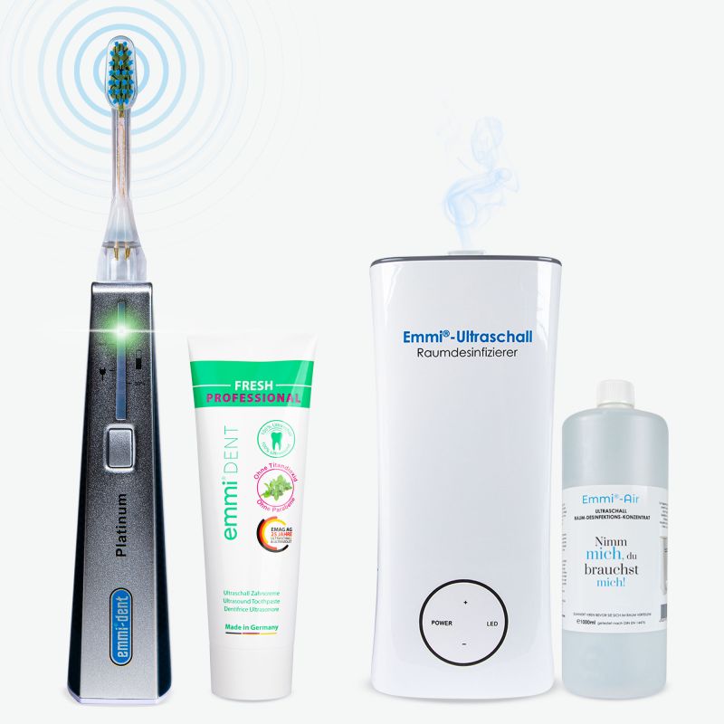 Ultrasonic Toothbrush Platinum Blue with Ion Air Purifier